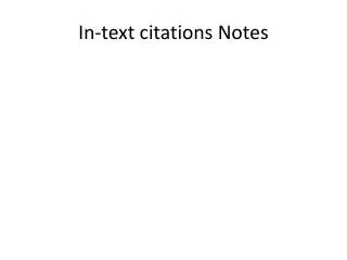In-text citations Notes
