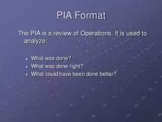 PIA Format