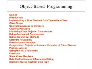 Object-Based Programming
