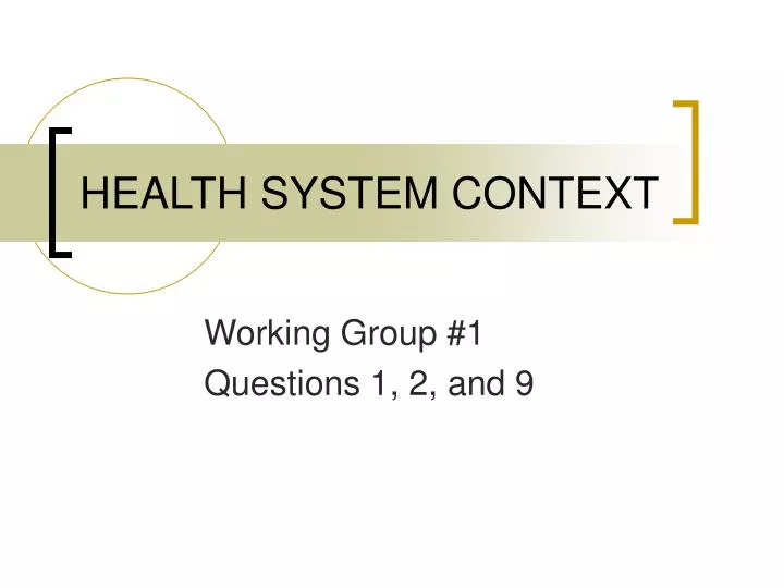 health system context