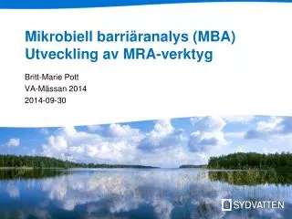 mikrobiell barri ranalys mba utveckling av mra verktyg