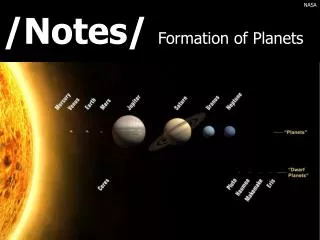 /Notes/ Formation of Planets