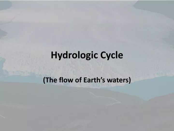 hydrologic cycle