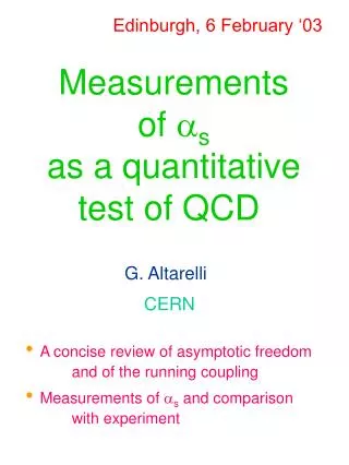 Measurements of a s as a quantitative test of QCD