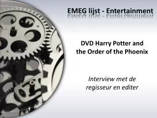 DVD Harry Potter and the Order of the Phoenix Interview met de regisseur en editer