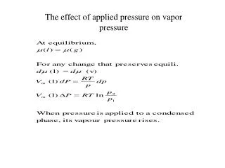 The effect of applied pressure on vapor pressure