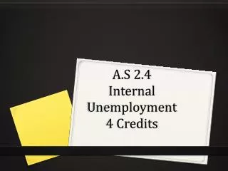 A.S 2.4 Internal Unemployment 4 Credits
