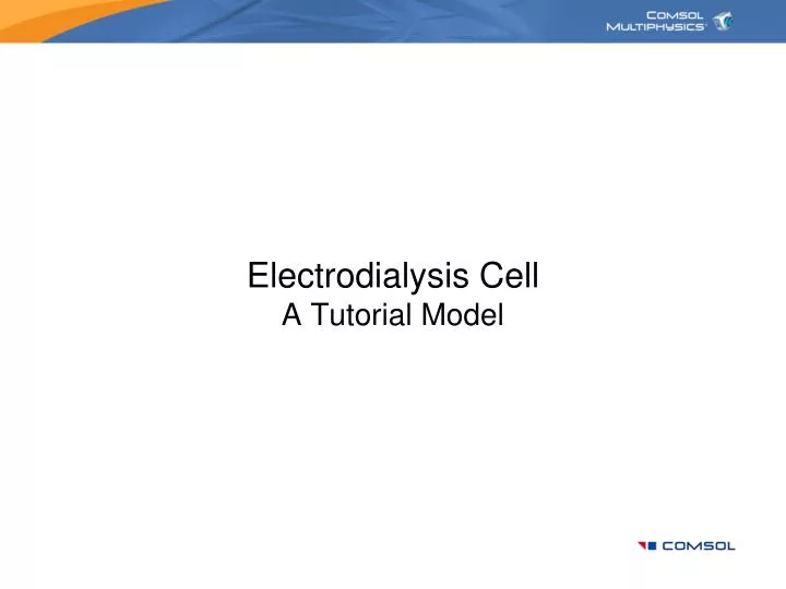 electrodialysis cell a tutorial model