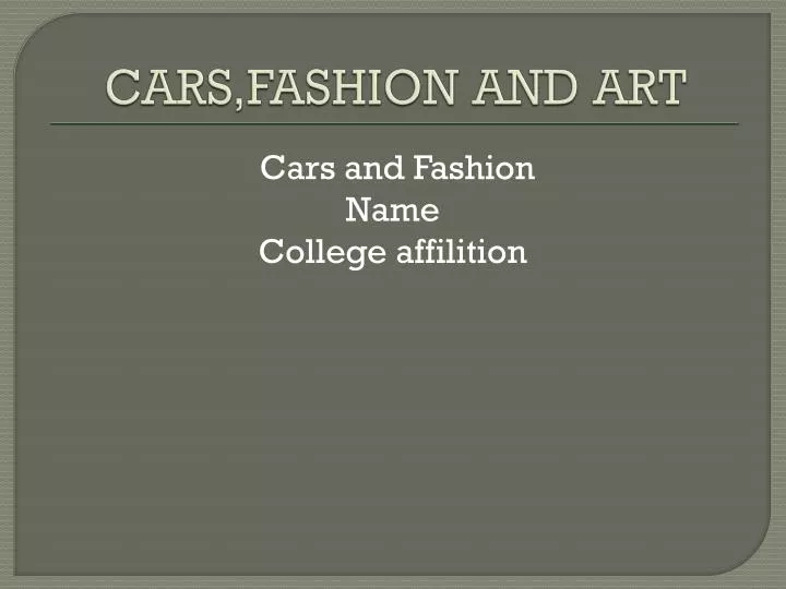 cars fashion and art