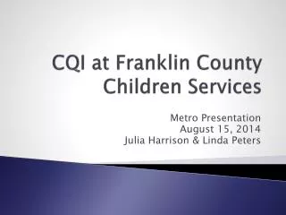 CQI at Franklin County Children Services