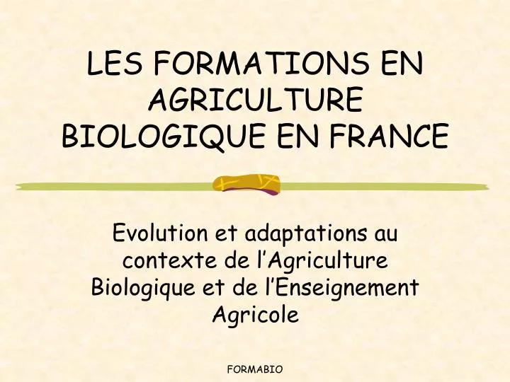 les formations en agriculture biologique en france