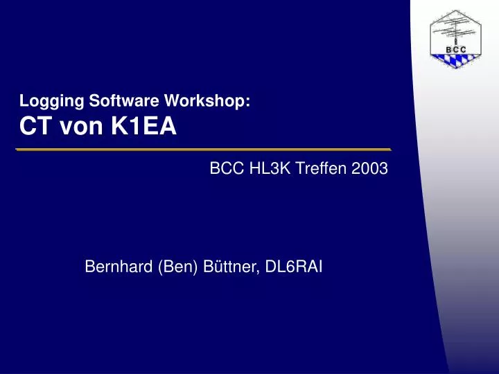 logging software workshop ct von k1ea