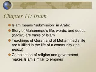 Chapter 11: Islam