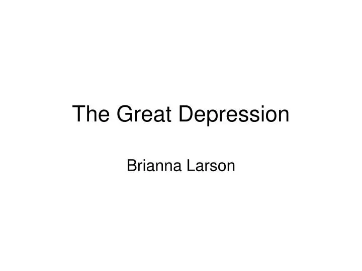 the great depression