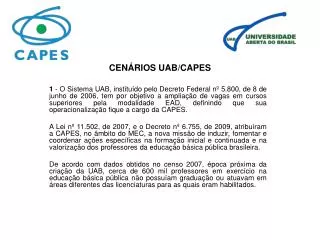 CENÁRIOS UAB/CAPES