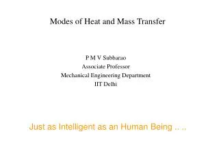 Modes of Heat and Mass Transfer