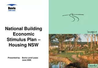 National Building Economic Stimulus Plan – Housing NSW