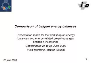 Comparison of belgian energy balances
