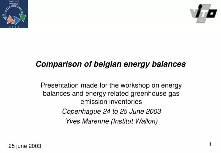 comparison of belgian energy balances