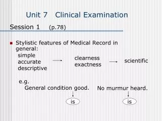 Unit 7 Clinical Examination