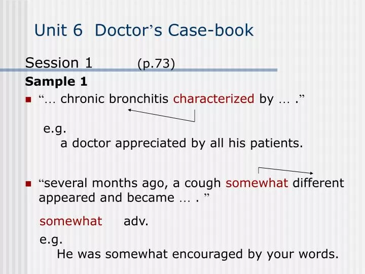 unit 6 doctor s case book