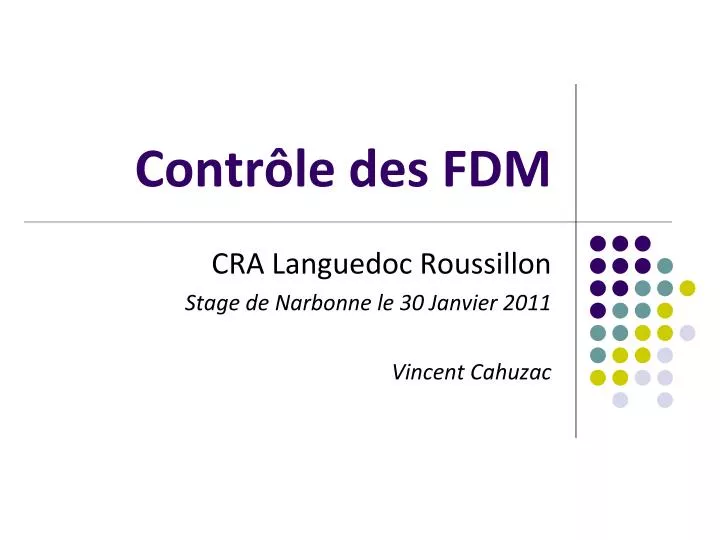 contr le des fdm