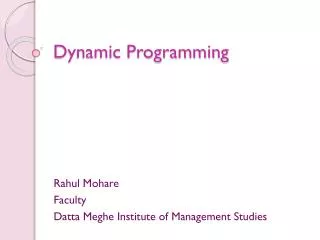 Dynamic Programming