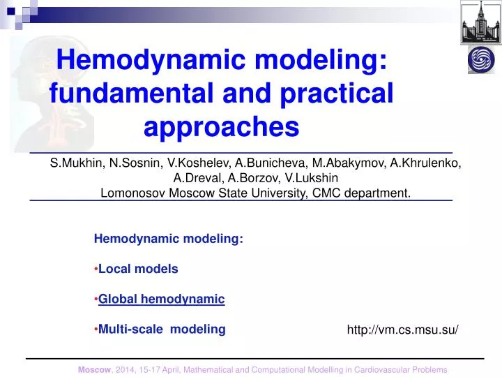 hemodynamic modeling fundamental and practical approaches