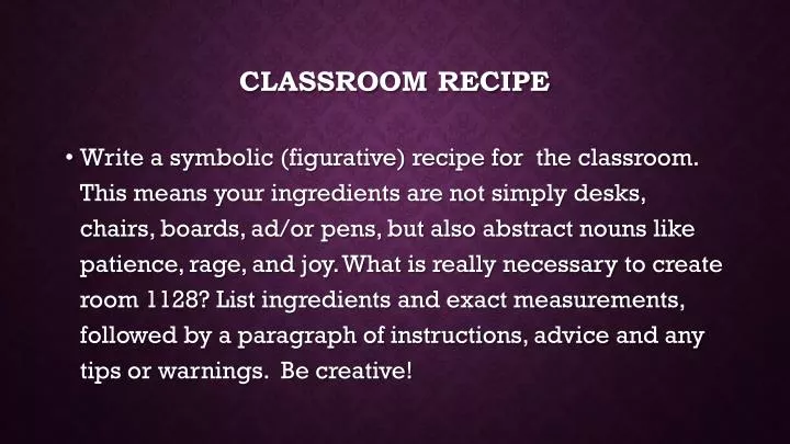 classroom recipe