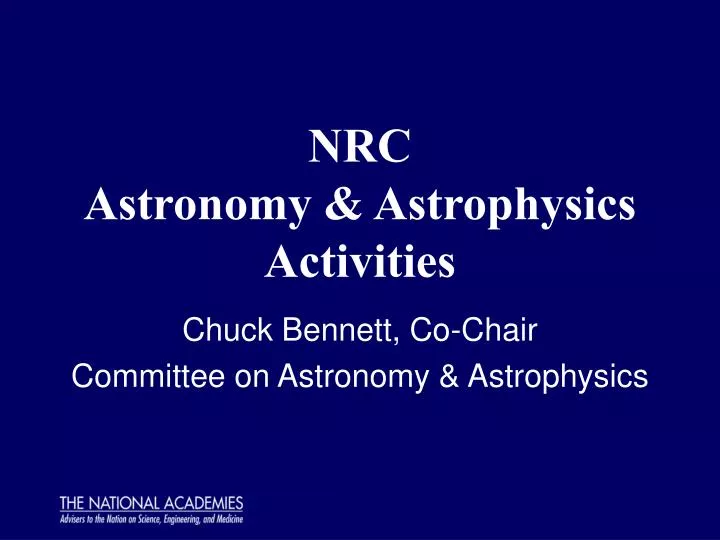 nrc astronomy astrophysics activities