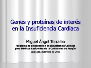 Genes y proteínas de interés en la Insuficiencia Cardiaca