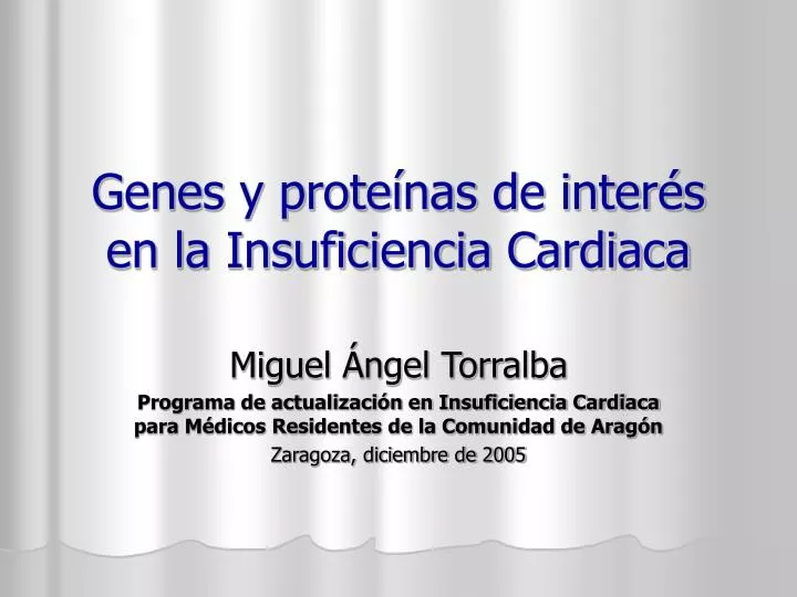 genes y prote nas de inter s en la insuficiencia cardiaca