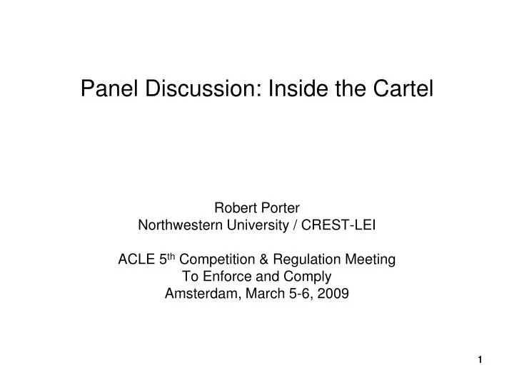 panel discussion inside the cartel