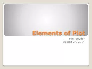 Elements of Plot