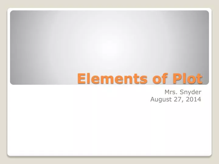 elements of plot