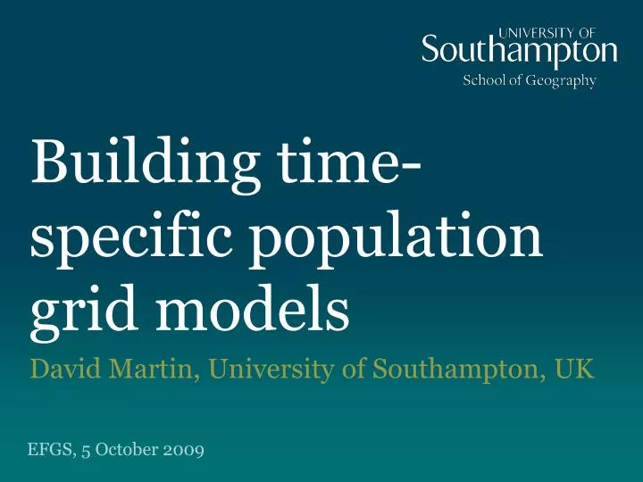 building time specific population grid models