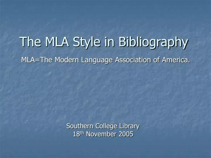 the mla style in bibliography