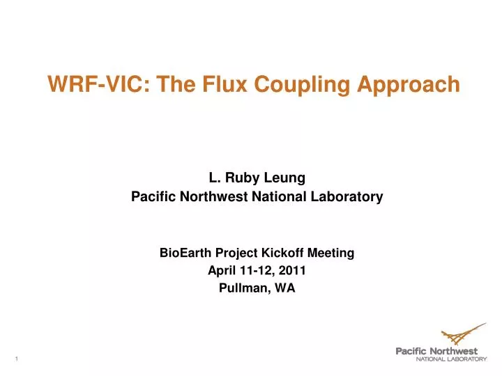 wrf vic the flux coupling approach
