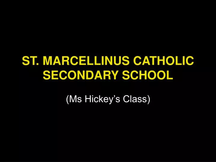 st marcellinus catholic secondary school