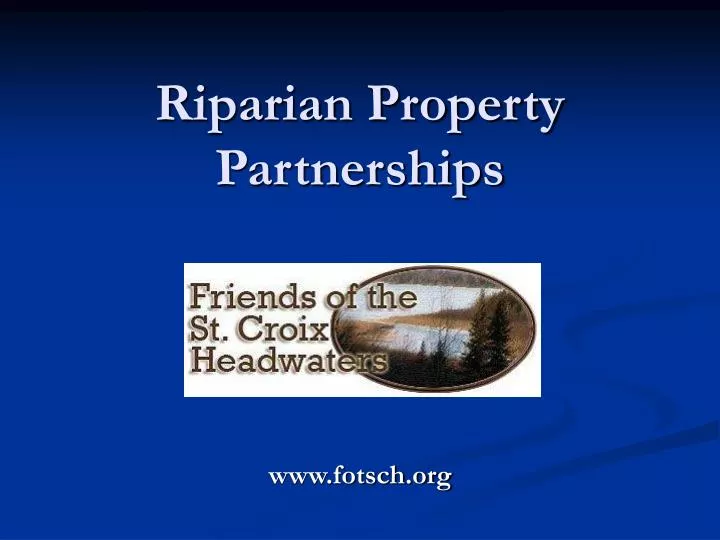 riparian property partnerships