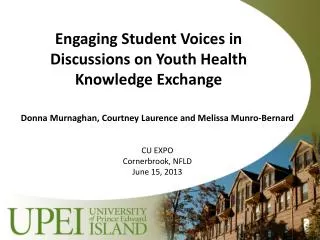 Engaging Student Voices in Discussions on Youth Health Knowledge Exchange