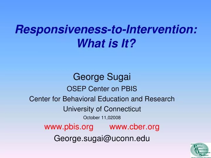 responsiveness to intervention what is it