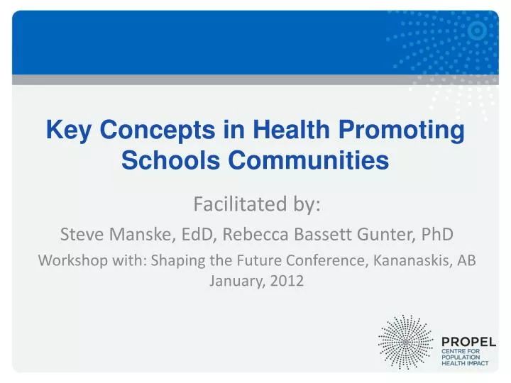 key concepts in health promoting schools communities