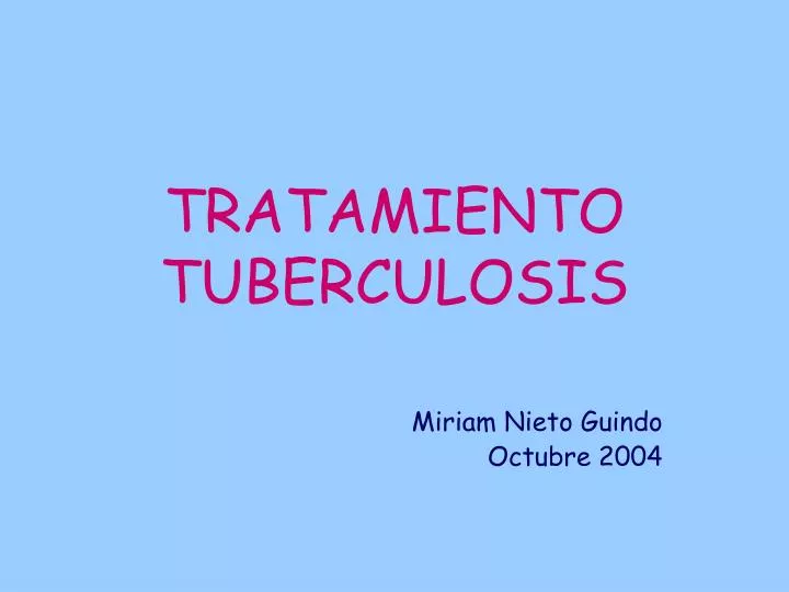 tratamiento tuberculosis