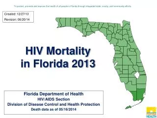 HIV Mortality in Florida 2013