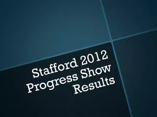 Stafford 2012 Progress Show Results