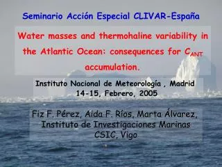 Instituto Nacional de Meteorología , Madrid 14-15, Febrero, 2005