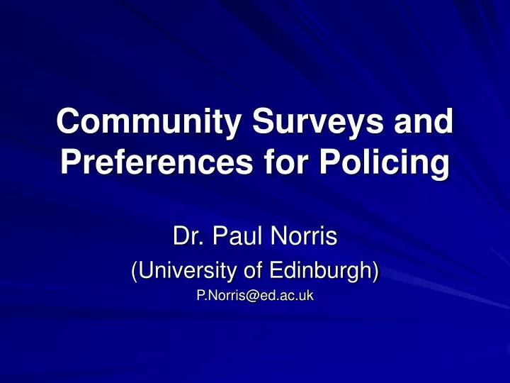 community surveys and preferences for policing