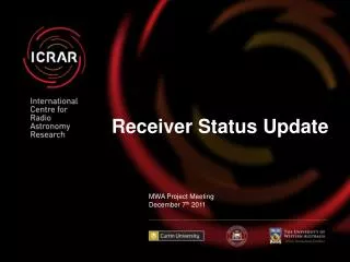 Receiver Status Update