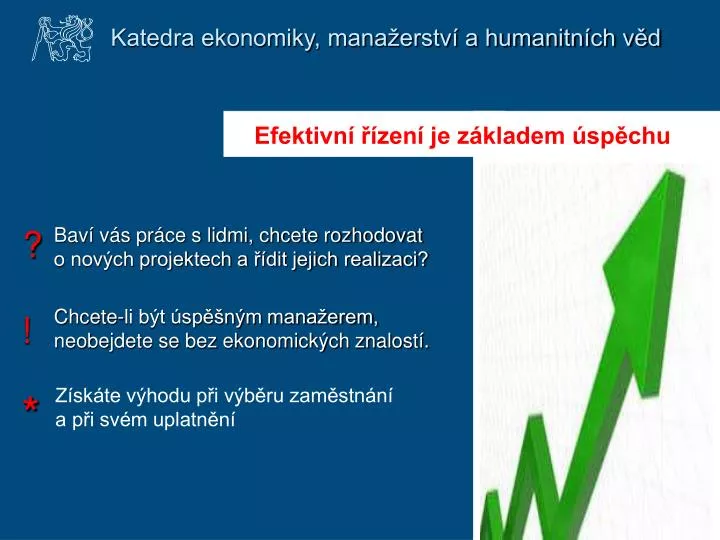 katedra ekonomiky mana erstv a humanitn ch v d